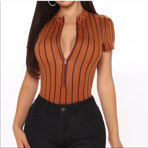 Fashion Nova striped bodysuit - Picture 1 of 7